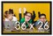 36x26 Solid Wood Picture Frame with UV-Resistant Acrylic & Acid-Free Backing, Available in 6 Finishes: Matte Black, Matte White, Metallic Bronze, Silver, Natural Wood Grain & Mahogany